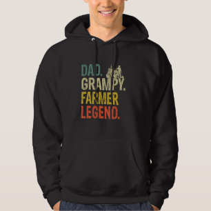 Papa Grampy Farmer Legend Cool Retro Hoodie