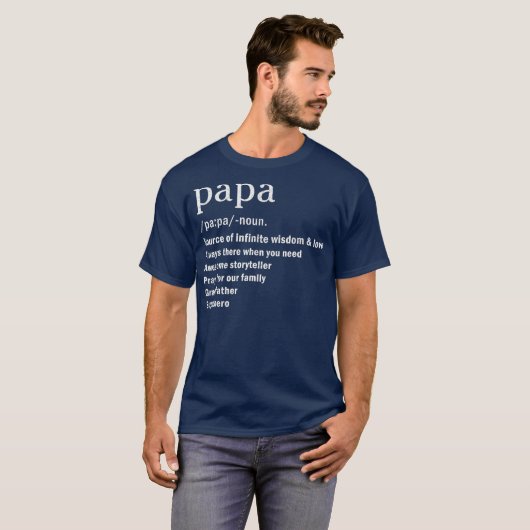 Papa Grandfather Definition Dictionary T-shirt Day (Voorkant volledig)
