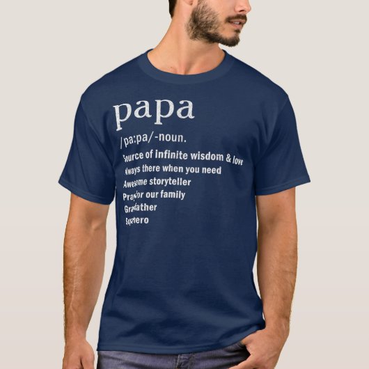 Papa Grandfather Definition Dictionary T-shirt Day (Voorkant)