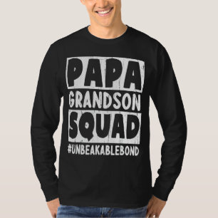 Papa Grandson Squad onbreekbare Bond Happy Father T-shirt