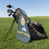 Papa grap grappig verjaardagscadeau Vaderdag woord Golfhanddoek (Groen)