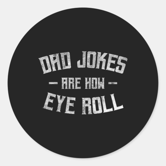 Papa grappen zijn hoe de ogen rollen grappige gesc ronde sticker (Voorkant)