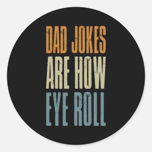 Papa grappen zijn hoe de ogen rollen Vaderdag Ronde Sticker (Voorkant)