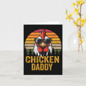 Papa Grappig Boer Kippen Vaders Dag Me Kaart (Gele Bloem)