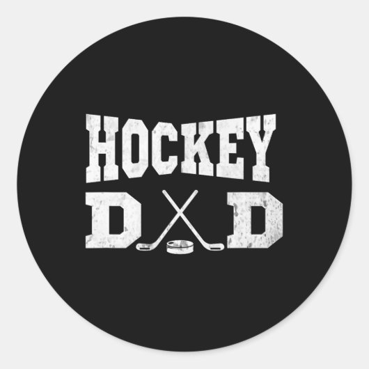 Papa - Grappige Hockey Papa Ronde Sticker (Voorkant)