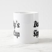 Papa grappige koffie citaat zwarte halve tekst grote koffiekop (Voorkant)