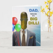 Papa Grappige Verjaardag Soort van een Big Dill Pi Kaart (Gele Bloem)