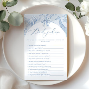 Papa grapt Toile de Jouy Safari baby shower spel