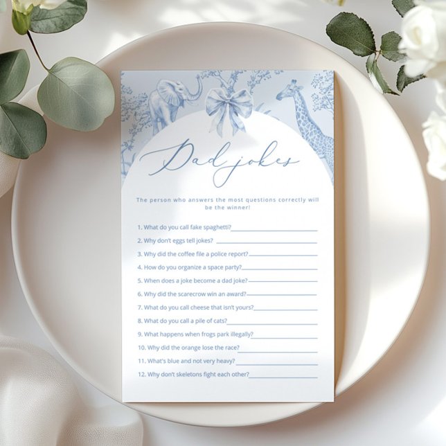 Papa grapt Toile de Jouy Safari baby shower spel (Creator heeft geüpload)