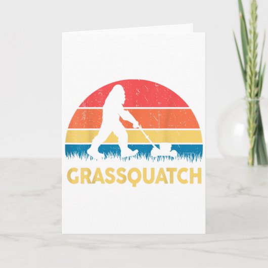 Papa Grasmaaien Grquatch Bigfoot Maaier Cadeau Gra Kaart (Voorkant)