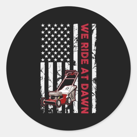 Papa grasmaaimachine tuinonderhoud verzorging ronde sticker (Voorkant)