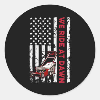 Papa grasmaaimachine tuinonderhoud verzorging ronde sticker