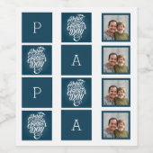 Papa Grid Vaderdag Wine Label Set Wijn Etiket (Enkel label)