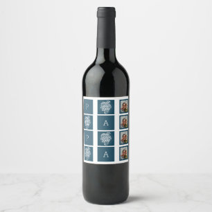 Papa Grid Vaderdag Wine Label Set Wijn Etiket