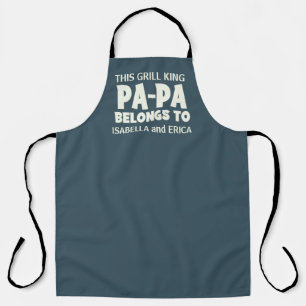 PAPA Grill King Custom Kleinkinderen Namen BBQ Schort