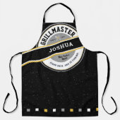 Papa Grill master Schort op Zwart (Voorkant)