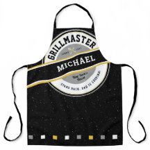 Papa Grill meester Apron op Black