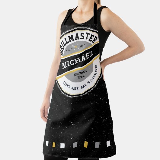 Papa Grill meester Apron op Black Schort (Insitu)