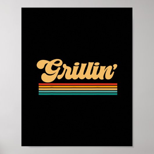 Papa Grillen BBQ Koken Chef Poster (Voorkant)