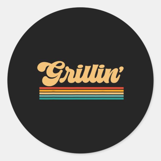 Papa Grillen BBQ Koken Chef Ronde Sticker (Voorkant)