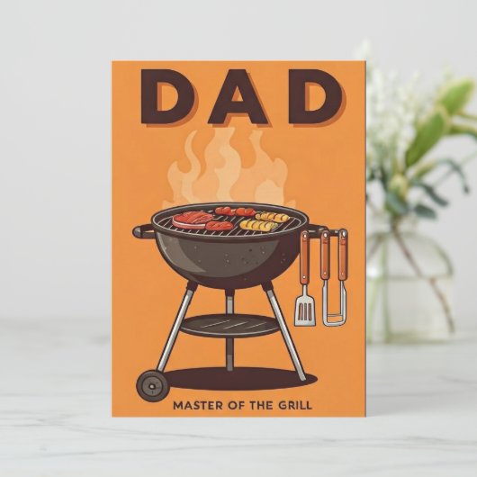 Papa Grillmaster BBQ Vaderdag kaart (Staand voorkant)