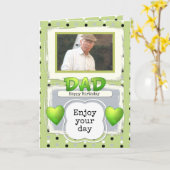 Papa groen en zwart foto verjaardag kaart (Gele Bloem)