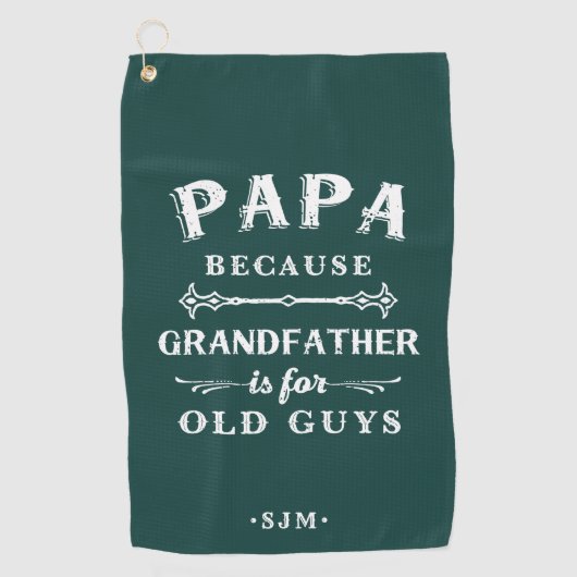 Papa | Grootvader is voor oude jongens Golfhanddoek (Voorkant)