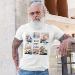 Papa Grootvader Kleinkinderen Fotocollage T-shirt<br><div class="desc">Vier Papa's liefde met het T-shirt "Papa Grandfather Grandchildren Photo Collage". Dit gepersonaliseerde t-shirt bevat een collage van gekoesterde foto's die speciale momenten vastleggen met zijn kleinkinderen. Gemaakt van zachte, duurzame stof, het biedt comfort en stijl. Het ontwerp en de levendige print maken het een belangrijk geschenk voor Papa om...</div>