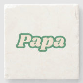 papa | Grootvader, vader Stenen Onderzetter (Voorkant)