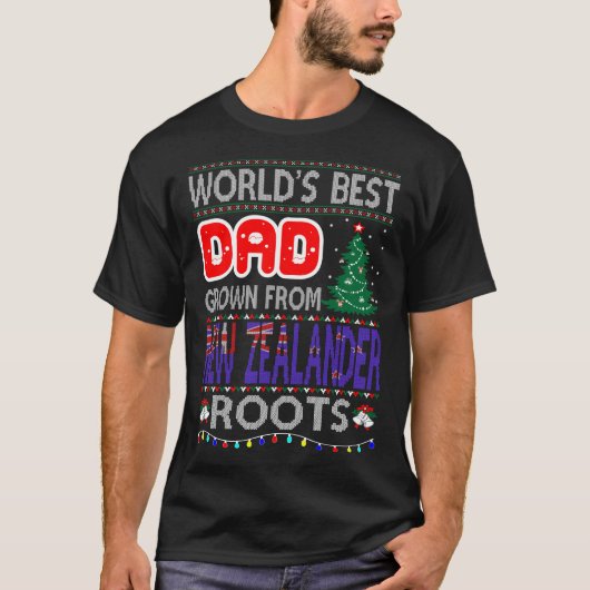 Papa Grown Nieuw-Zeelander Roots Kersttrui T-shirt (Voorkant)