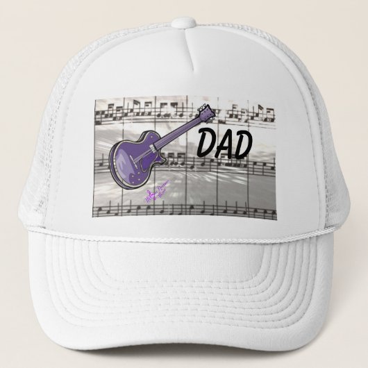 Papa Guitar & Music Trucker Hat Trucker Pet (Voorkant)