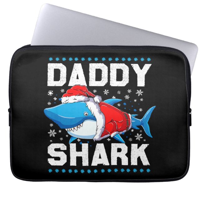 Papa Haai Kerstman Vaderdag Laptop Sleeve (Voorkant)