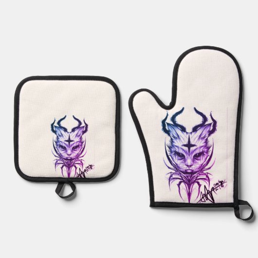 papa handgrepen voor keuken ovenwant & pannenlap set (Voorkant)