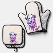 papa handgrepen voor keuken ovenwant & pannenlap set (Voorkant / Achterkant)