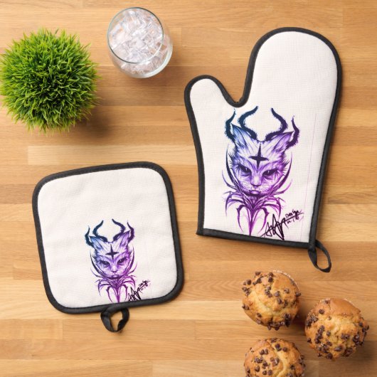 papa handgrepen voor keuken ovenwant & pannenlap set (Top down)