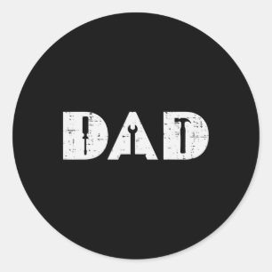 Papa Handig Gereedschap Grappige Vaderdag Mechanic Ronde Sticker