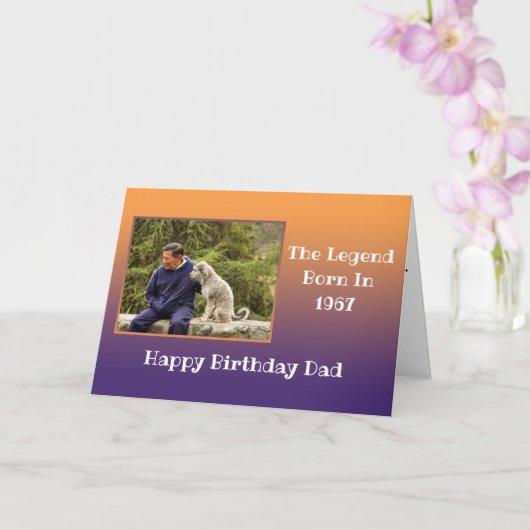 Papa Happy Birthday elk jaar Foto sjabloon Kinder (Orchidee)