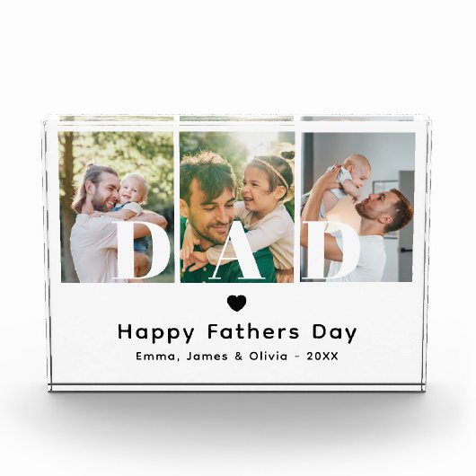 Papa Happy Fathers Day Afbeelding Afbeelding Colla Fotoblokken (Voorkant)