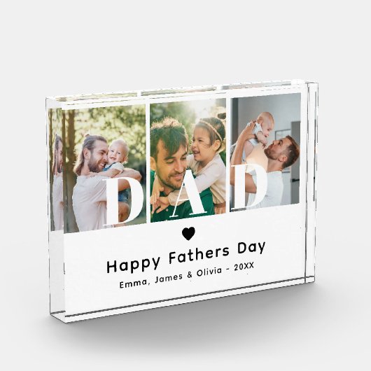 Papa Happy Fathers Day Afbeelding Afbeelding Colla Fotoblokken (Links)
