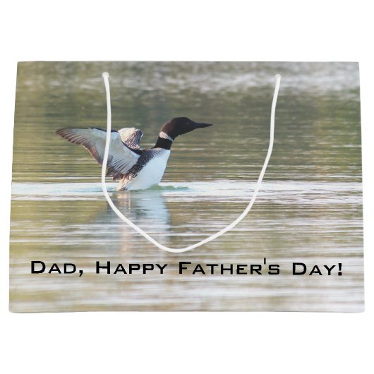 Papa Happy Fathers Day Large Cadeautasje (Voorkant)