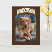 Papa / Happy Vaderdag - Golden Lab Kaart (Gele Bloem)