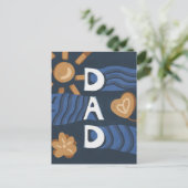 Papa - Happy Vaderdag Navy Blue Briefkaart (Staand voorkant)