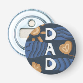 Papa - Happy Vaderdag Navy Blue Button Flesopener