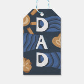 Papa - Happy Vaderdag Navy Blue Cadeaulabel (Voorkant)