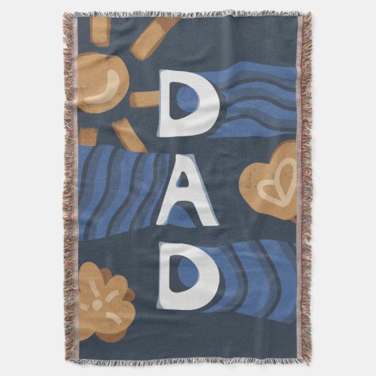 Papa - Happy Vaderdag Navy Blue Deken (Voorkant Verticaal)