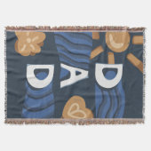 Papa - Happy Vaderdag Navy Blue Deken (Voorkant)