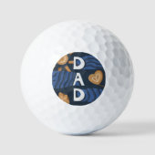 Papa - Happy Vaderdag Navy Blue Golfballen (Voorkant)