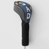 Papa - Happy Vaderdag Navy Blue Golfheadcover (Schuin)