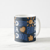 Papa - Happy Vaderdag Navy Blue Koffiemok (Voorkant rechts)