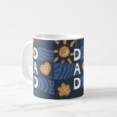 Papa - Happy Vaderdag Navy Blue Koffiemok (Voorkant links)